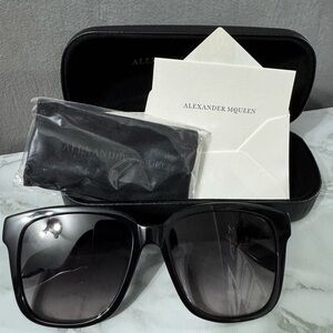 Alexander McQueen Dark Sunglasses with Case